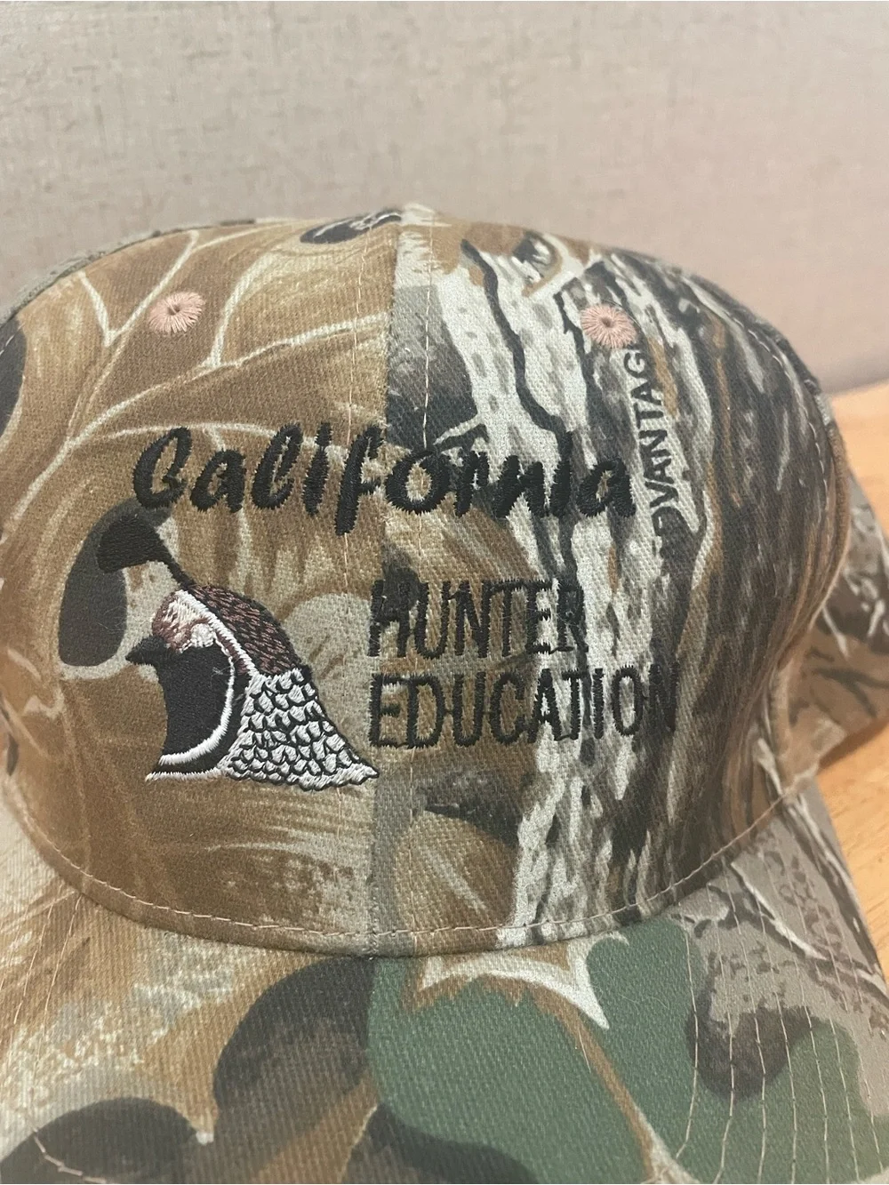 Vintage Camo California Hunter Education Ball Cap Quail